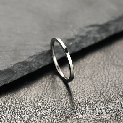 2mm Super Fine Stainless Steel Rings Fashion Flat Inside Spherical Titanium Ring Jewelry Accessories