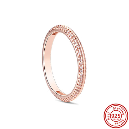 925 Sterling Silver Original Rose Gold Plated Fashion Women Ring Flower Green Zircon Design Jewelry Exquisite Wedding Gift Rings