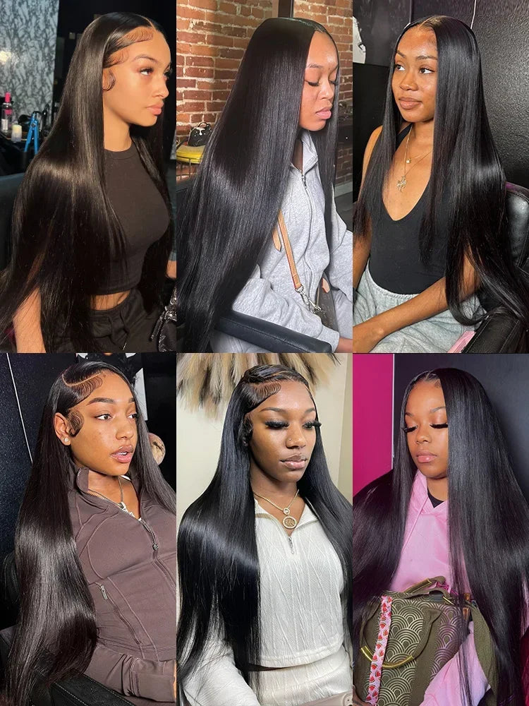 Natural Black Straight HD Lace Front Wig – 13x4, 13x6 & 5x5 Glueless, 250%