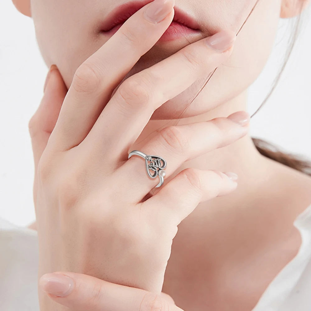 New Rings 925 Sterling Silver Ring Original Silver Pearl Ring For Women Luxury Zircon Simple Finger Ring Lover Jewelry Gifts