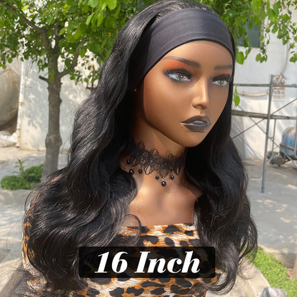Body Wave Headband Wig – Human Hair 180% Density, Glueless Ready-to-Wear