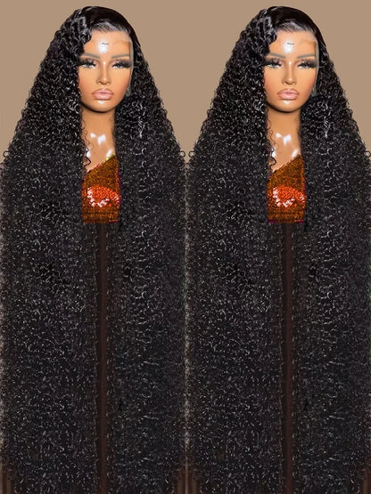 Water Wave Deep Wave HD Lace Frontal Wig – 13x4 & 13x6 Curly, 200% Density 40 Inch