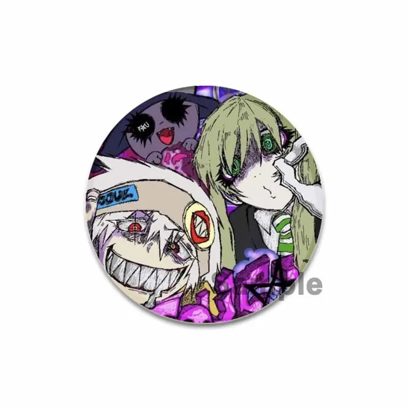 32/44/58MM Anime Soul Eater Pins Thompson Patricia Evans Soul Eater Albarn Maka Figure Icon Brooches Badge for Backpack Clothes