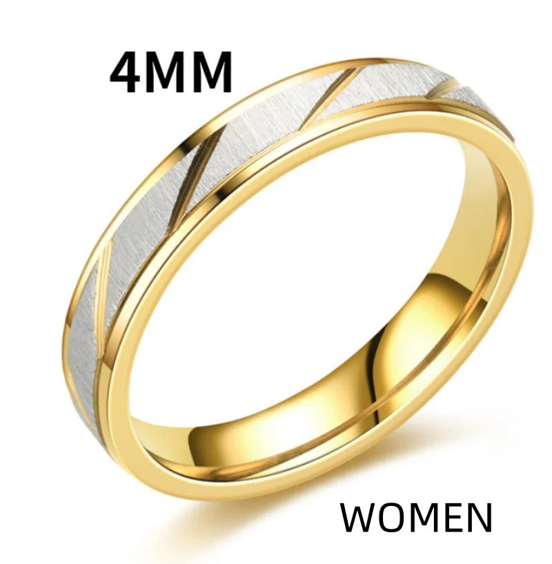 New Unique Wave Pattern Couple Rings For Men Women High Quality Stainless Steel Ring Engagement Wedding Rings Jewelry Gift