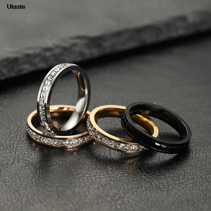 New Minimalist Thin Rings for Women Wedding Brilliant Cubic Zircon High Quality Versatile Female Finger Ring Jewelry