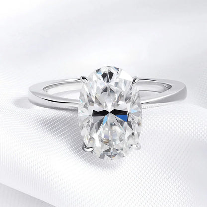 4.5CT Oval Cut Full Moissanite Rings for Women 925 Sterling Silver Certified Lab Diamond Engagement Wedding Ring Female Jewelry