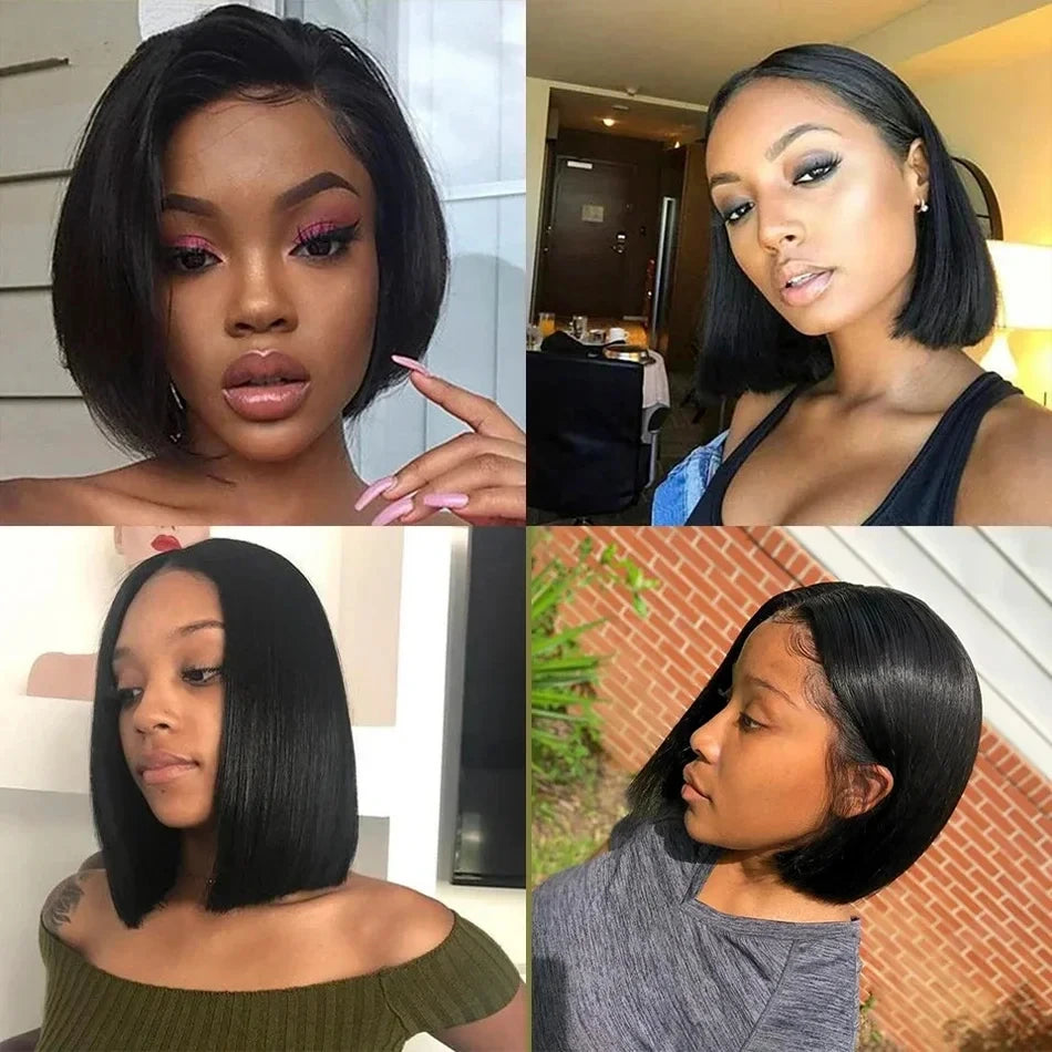 Bone Straight Short Bob Wig – 13x4 & 13x6 Glueless, 4x4 & 5x5 Lace Closure