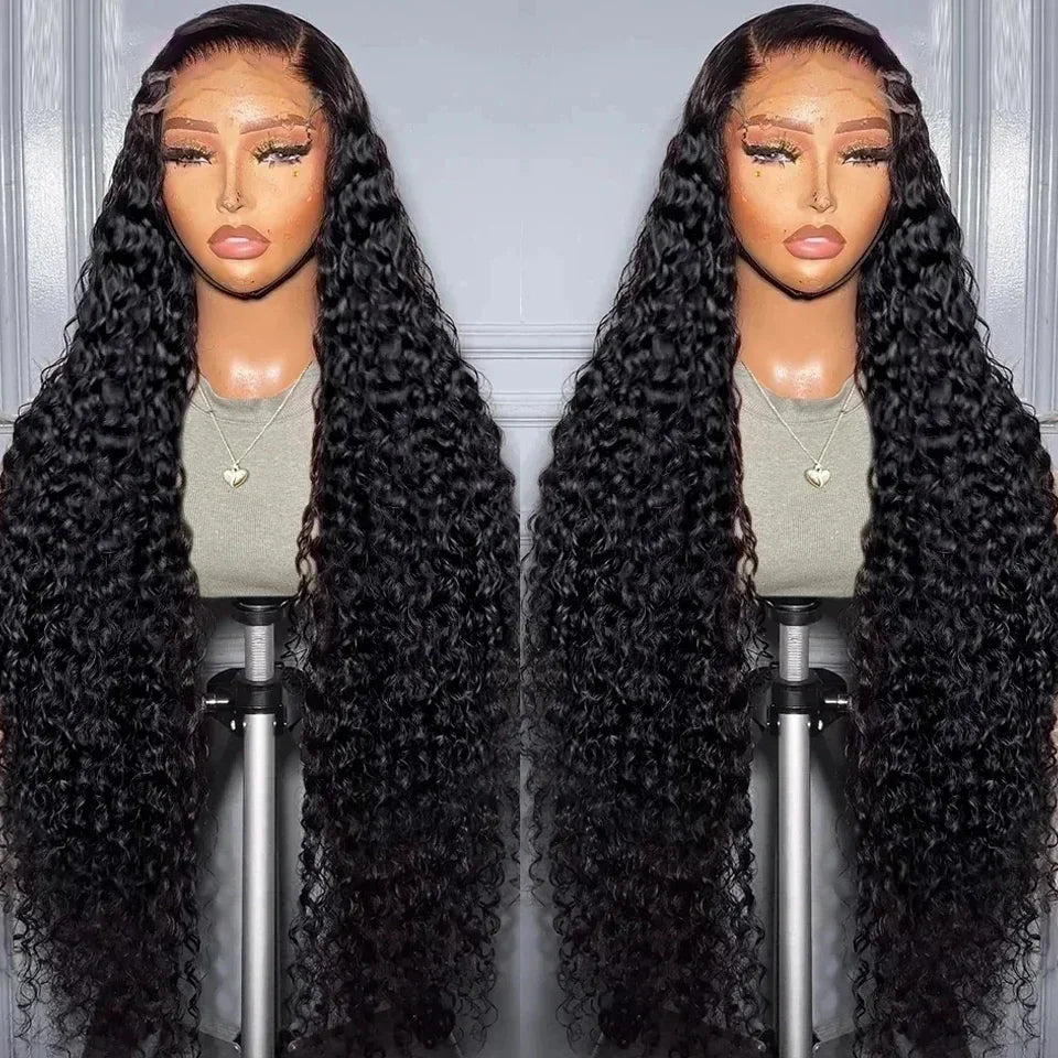 Malaysian Deep Wave Curly 13x6 HD Lace Frontal Wig – 250% Density Pre-Plucked, 34 Inch