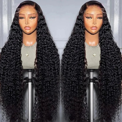 Malaysian Deep Wave Curly 13x6 HD Lace Frontal Wig – 250% Density Pre-Plucked, 34 Inch