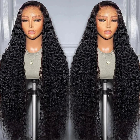 Malaysian Deep Wave Curly 13x6 HD Lace Frontal Wig – 250% Density Pre-Plucked, 34 Inch