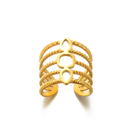 Stainless Steel Round Rings For Women Zircon Geometric Gold Color Crystal Ring Aesthetic Wedding Party Jewerly Gift Bague Femme