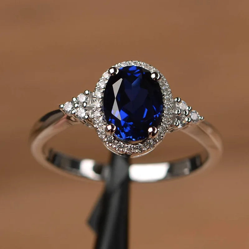Silver Plated Women's Rings Set with Ruby Emerald Sapphire - Wedding Engagement Fashion Jewelry Wholesale Sizes 6 to 10