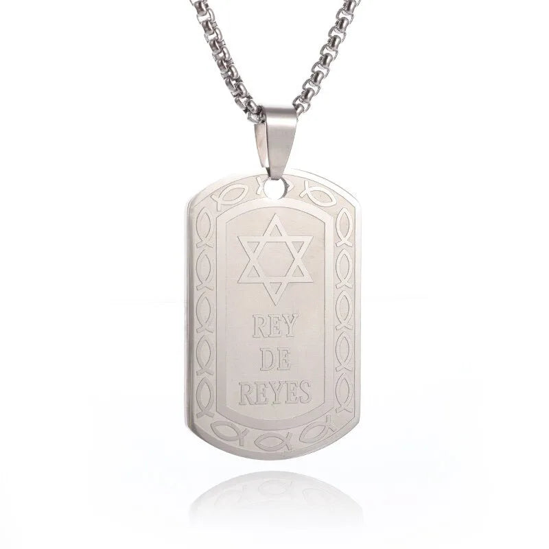 Stainless Steel 7 Archangel Seal Necklace Men's Solomon Kabbalah Seal Pendant Supernatural Protection Amulet Magical Jewelry