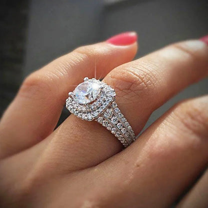 New Hot Selling Silver Plated Stainless Steel Rings For Women Cubic Zircon Jewelry Wedding Engagement Ring Wholesale Size 5-11
