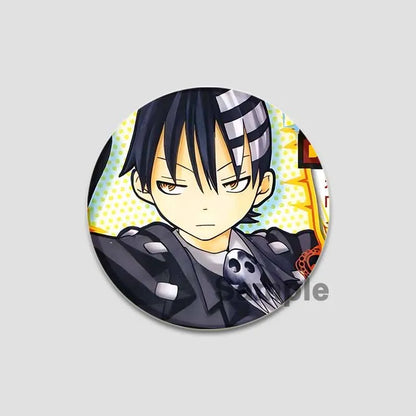 58/44/32mm Anime Soul Eater Round Pins Cartoon Badges Cosplay Handmade Tinplate Brooch for Backpack Clothes Chest Ornament Gifts