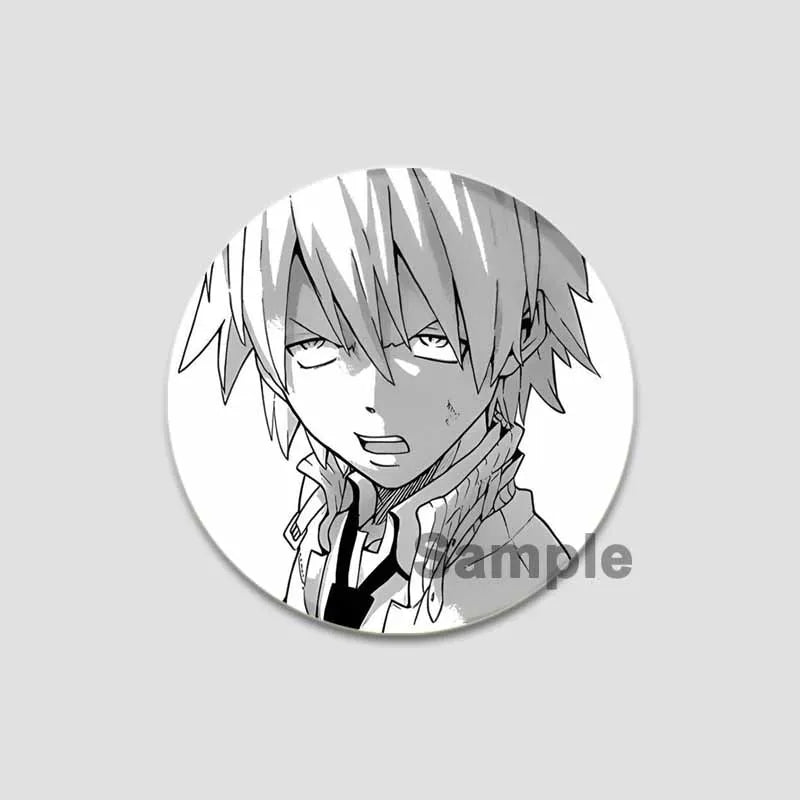 58/44/32mm Anime Soul Eater Round Pins Cartoon Badges Cosplay Handmade Tinplate Brooch for Backpack Clothes Chest Ornament Gifts