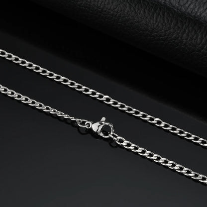 Punk Silver Color Chain Necklace for Men Women,Hip Hop Stainless Steel Braided Link Chokers,Classic Metal Jewelry Gift