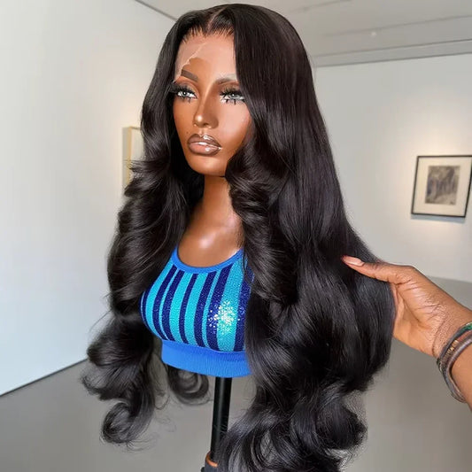 Natural Black Body Wave Glueless Lace Wig – 5x5, 13x4 & 13x6, 250% Density