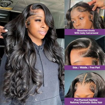 Body Wave 200% Real Density 13x6 HD Transparent Lace Front Wig – 13x4 & 360 Pre-Plucked