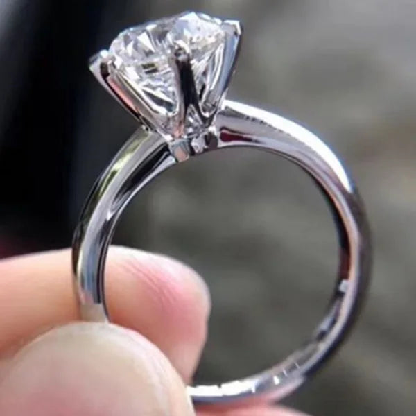925 Sterling Silver Simple Engagement Wedding Rings for Women Fashion 1CT/2CT/ 3CT Cubic Zirconia Ring Bridal Jewelry Gift