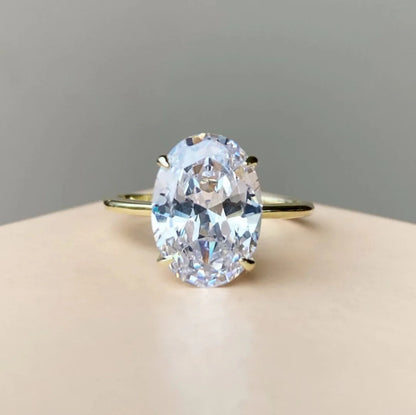 New Hot Selling Gold Plated Rings For Women Oval Cubic Zirconia Jewelry Wedding Engagement Ring Wholesale Size 5-10