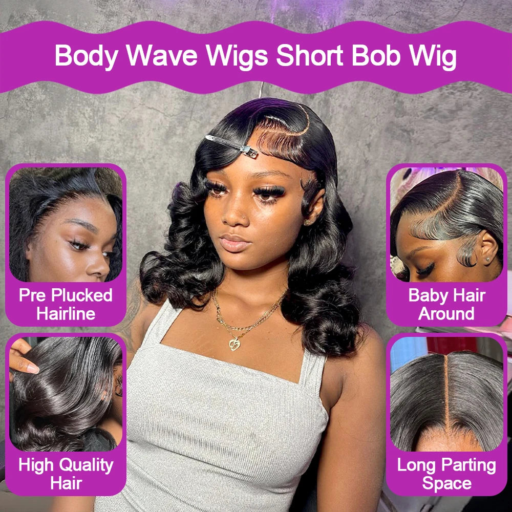 Water Wave Glueless Bob Wig – 13x6 HD Lace Frontal Ready-to-Go, Pre-Plucked 250%