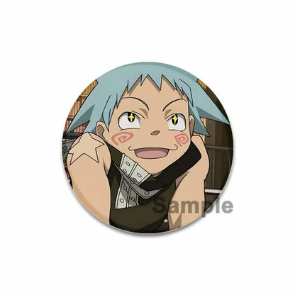 32/44/58MM Anime Soul Eater Pins Thompson Patricia Evans Soul Eater Albarn Maka Figure Icon Brooches Badge for Backpack Clothes