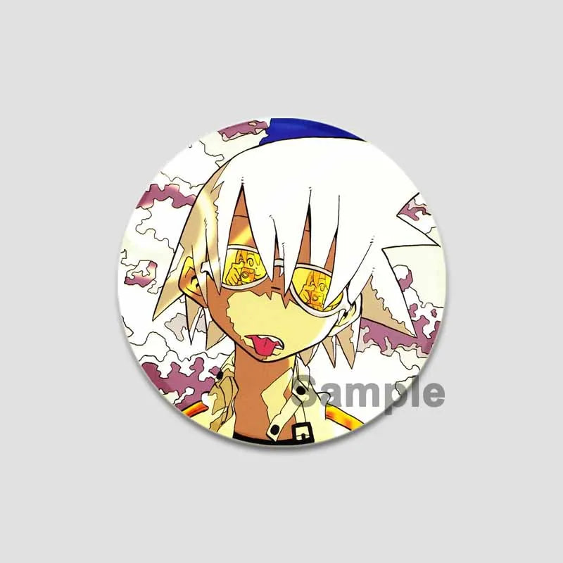 58/44/32mm Anime Soul Eater Round Pins Cartoon Badges Cosplay Handmade Tinplate Brooch for Backpack Clothes Chest Ornament Gifts