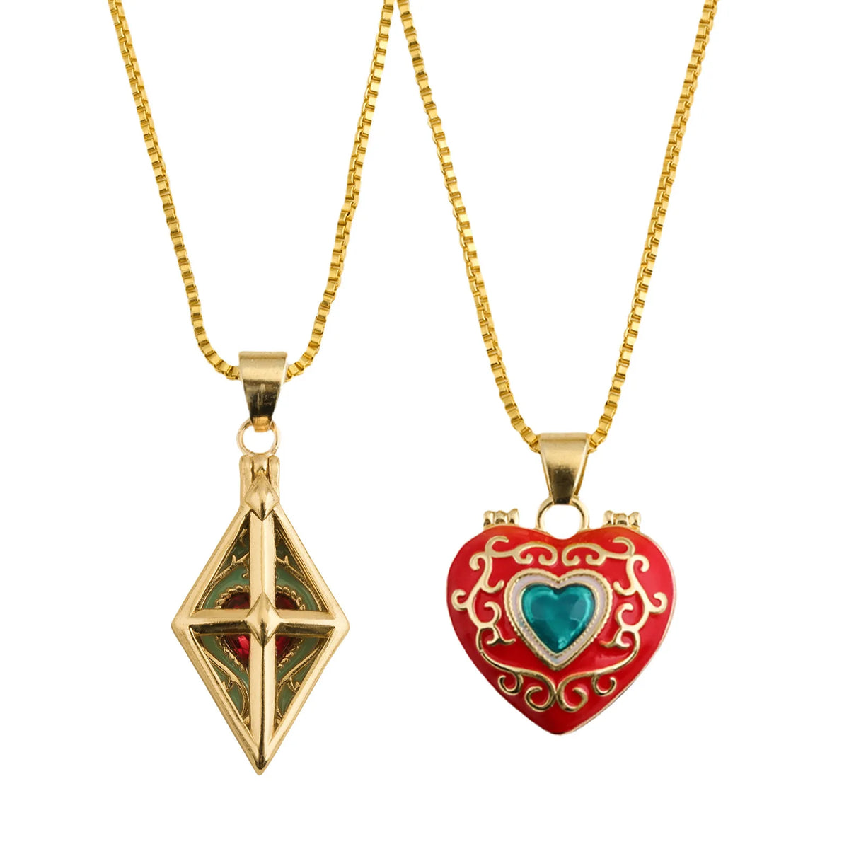 Anime Sugar Sugar Rune Necklace Open Heart Diamond Shaped Chocolat Pierre Vanilla Couple Pendants Cosplay Party Accessory Gift