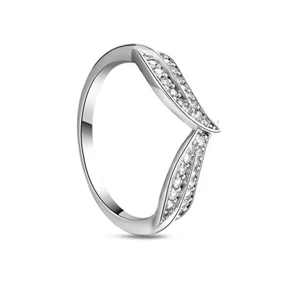 925 Sterling Silver  Crown Heart Flower Zircon Rings For Women Love Promise Engagement Band Fashion Ring Set