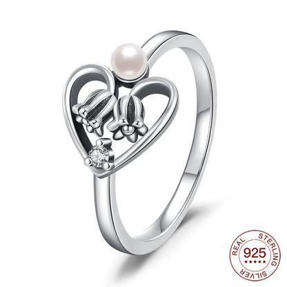 New Rings 925 Sterling Silver Ring Original Silver Pearl Ring For Women Luxury Zircon Simple Finger Ring Lover Jewelry Gifts