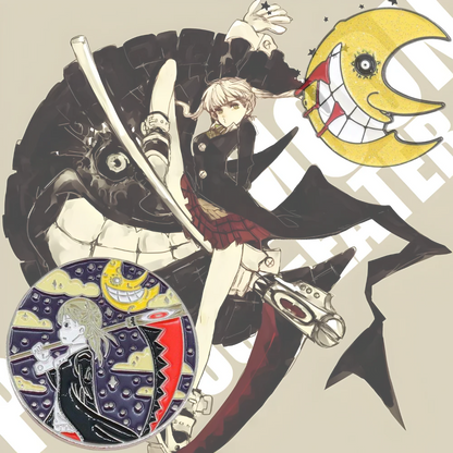 Soul Eater-Horror Moon Badge Maka Albarn Magic Manga Inspiration Enamel Pin Fans Gift Collection Backpack Decoration