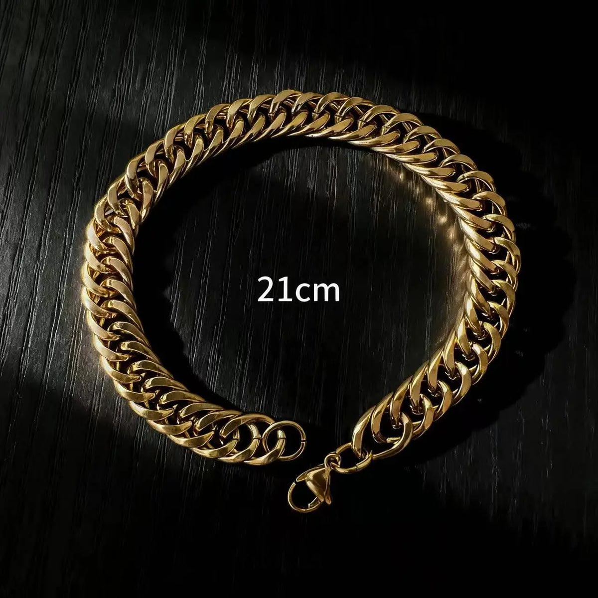 HNSP 10MM Stainless Steel Curb Cuban Link Gold Color Chain Necklace For Men Jewelry Accessories