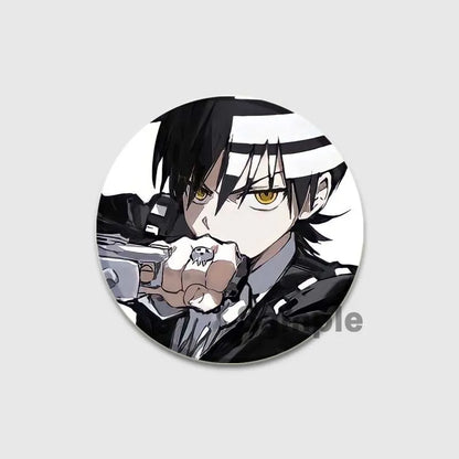 58MM Anime Soul Eater Pins Tinplate Brooch Figure Badge Handmade Brooches for Backpack Clothes Decoration Fashion Jewelry Gifts