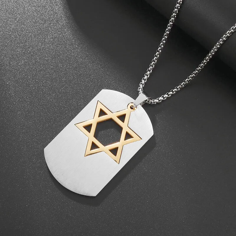 Stainless Steel 7 Archangel Seal Necklace Men's Solomon Kabbalah Seal Pendant Supernatural Protection Amulet Magical Jewelry