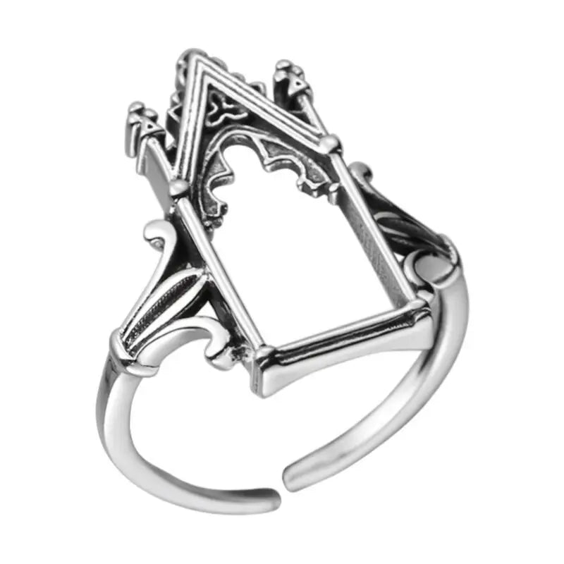 925 Sterling Silver Castle Gothic Engagement Rings For Women Wedding Accessories Luxury Jewelry  Offers GaaBou