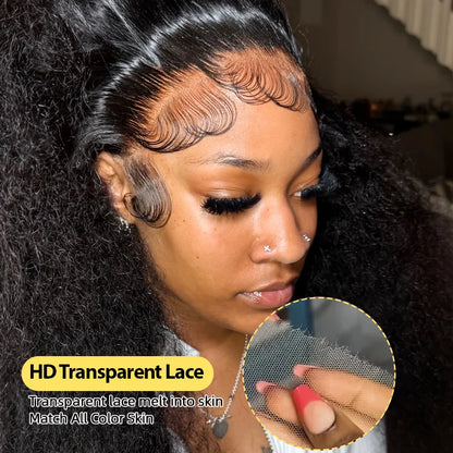 Deep Wave Curly 360 Full Lace & HD Lace Front Wig – Natural Black, 250%