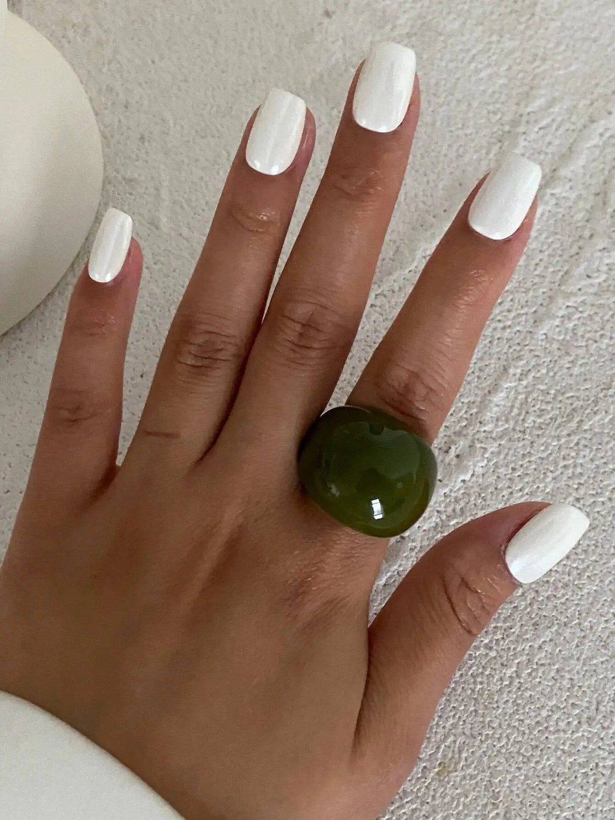 Salircon Korean Simple Acrylic Rings Vintage Round Ring for Women New Punk Resin Big Kpop Finger Wide Ring Fashion Party Jewelry