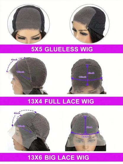 Black Bone Straight HD Lace Front Wig – 13x4, 13x6 & 5x5 Glueless, 250% Density