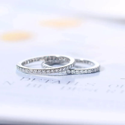 Delicate Thin Microscope Finger Dainty Rings For Women Female Promise Engagement Women's Ring Silver Color Zircon Jewelry