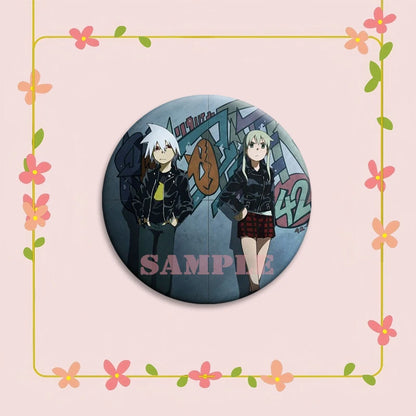 Anime Soul Eater Pins Round Creative Cartoon Badges Handmade Tinplate Brooches for Backpack Accessorys Exquisite Gifts
