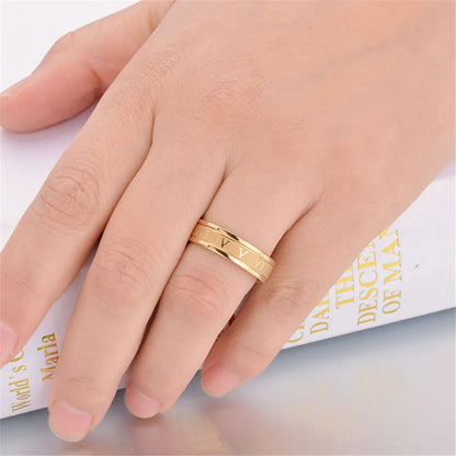 UAGE 2020 Vintage Roman Numerals Men Rings Temperament Fashion 6mm Width Stainless Steel Rings For Men Jewelry Gift