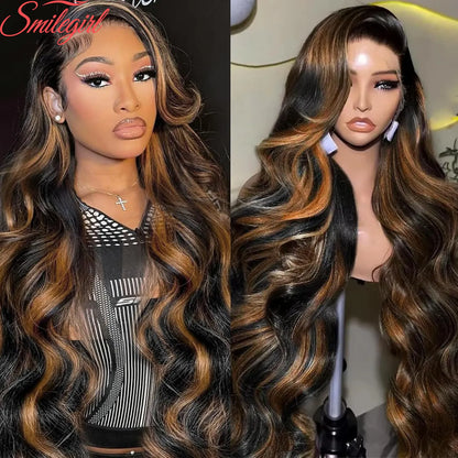 1B/30 Ombre Brown Highlight Body Wave Lace Front Wig – 13x4, 13x6 & 5x5 Glueless
