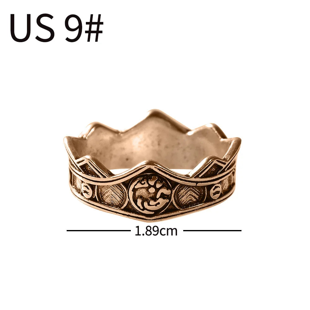 Dragon House Targaryen Ring Cosplay Three Head Dragon Golden Alloy Metal Rings Jewelry Party Costume Accessories Gifts
