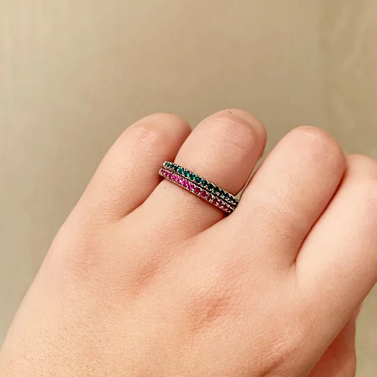Thin Finger Rings For Women Aesthetic Accessories Dating Engagement Tiny Women's Dainty Ring Colorful Jewelry Wholesale R132