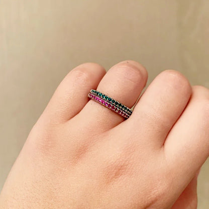 Thin Finger Rings For Women Aesthetic Accessories Dating Engagement Tiny Women's Dainty Ring Colorful Jewelry Wholesale R132