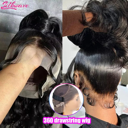 Body Wave Glueless Drawstring 360 Full Lace Wig – 13x6 HD & 5x5 Wear-and-Go