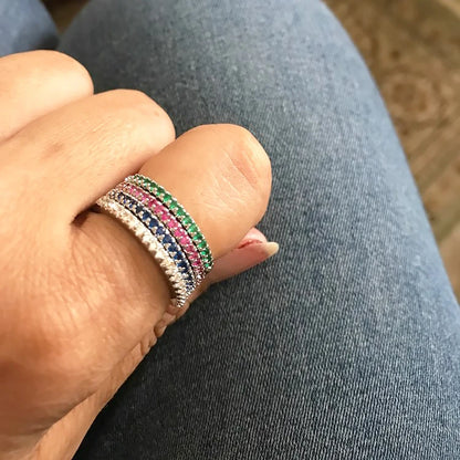 Thin Finger Rings For Women Aesthetic Accessories Dating Engagement Tiny Women's Dainty Ring Colorful Jewelry Wholesale R132