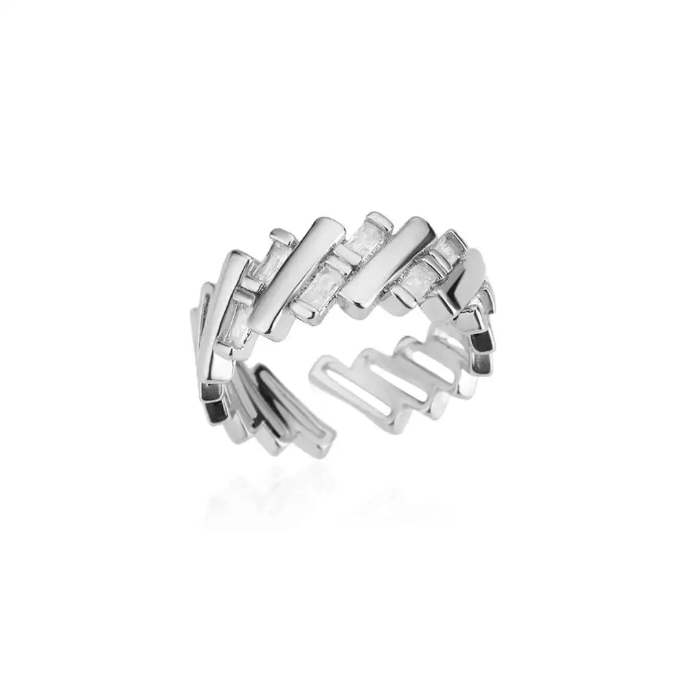 Stainless Steel Round Rings For Women Zircon Geometric Gold Color Crystal Ring Aesthetic Wedding Party Jewerly Gift Bague Femme