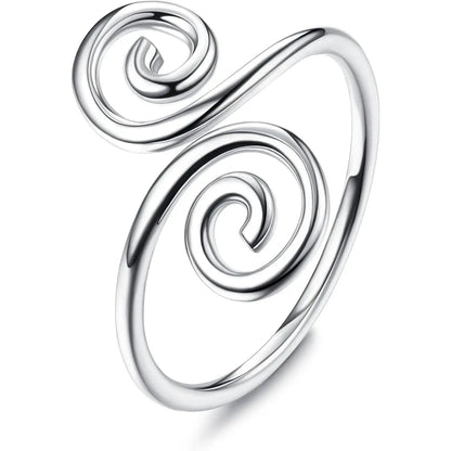 Fansilver S925 Sterling Silver Toe Rings for Women Adjustable White Gold Plated Flower Summer Beach Open Toe Rings Foot Jewelry